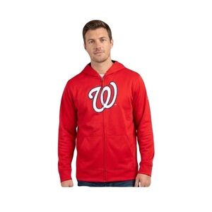 Washington Nationals Majestic Bright Red Zip-Up Sweater